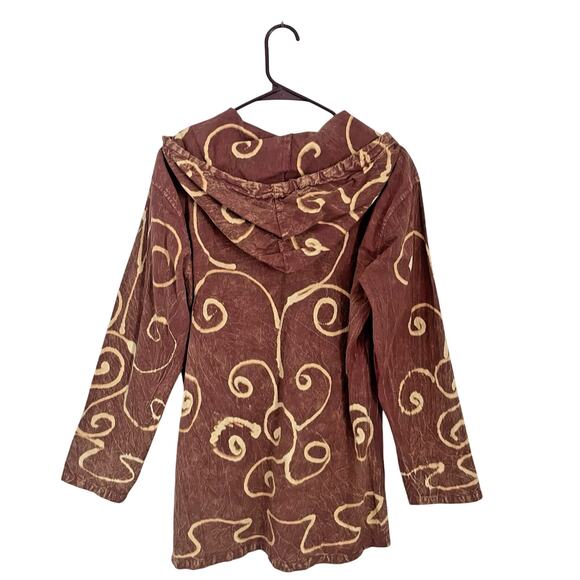 Vintage Women's Hoodie Nepal Hippie Festival Hand Dyed Acid Wash Swirl Free Size - Picture 2 of 7